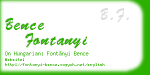 bence fontanyi business card